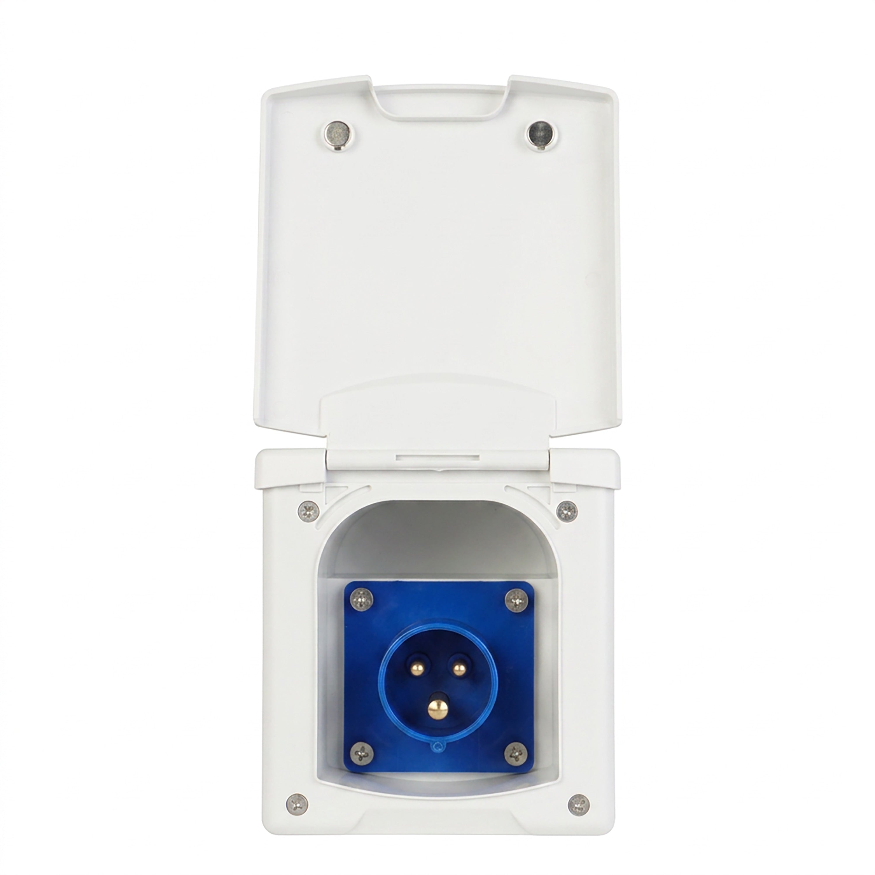 WATTSTUNDE® CEE-Einbausteckdose Weiß mit Magnetklappe, 16A