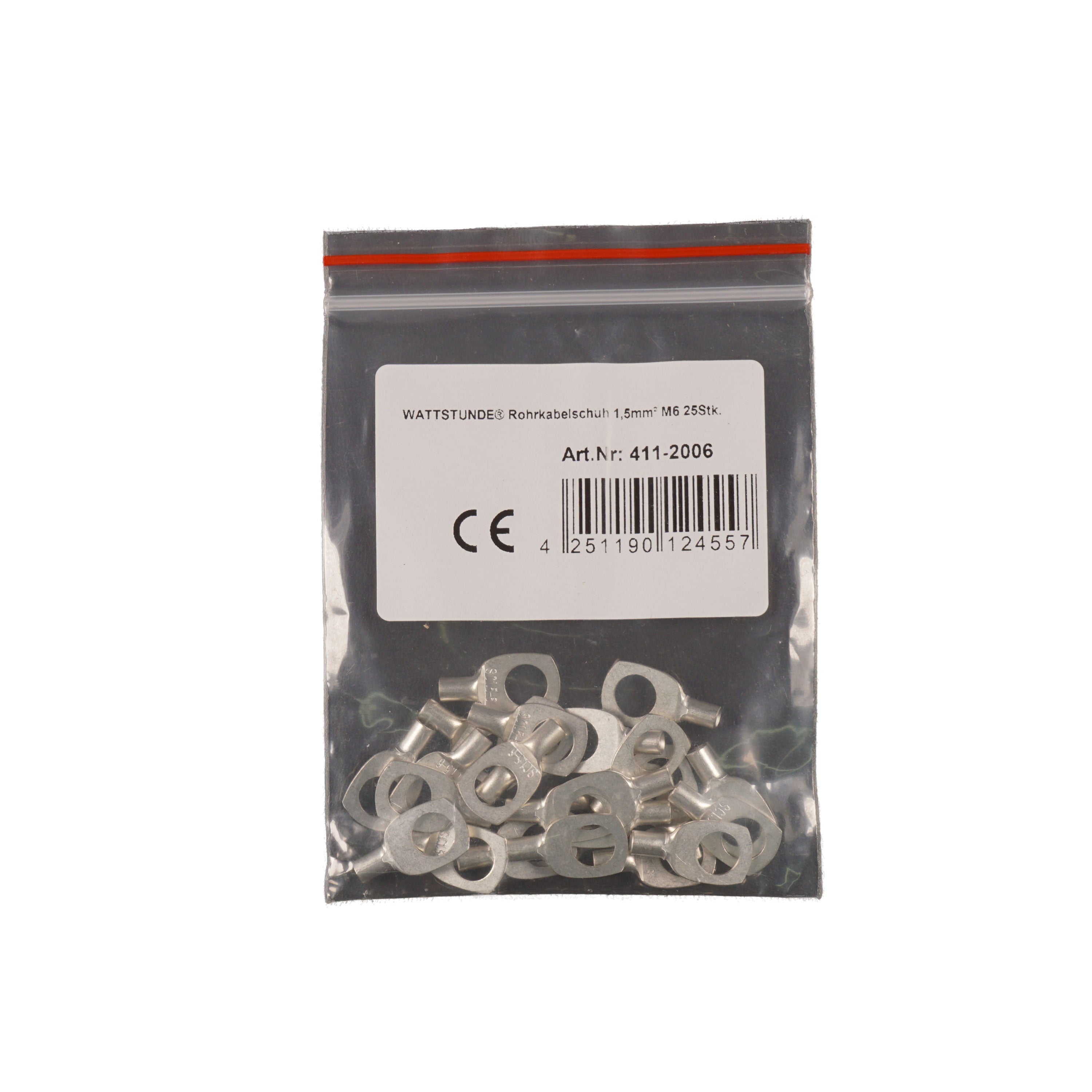 WATTSTUNDE® Rohrkabelschuh 1,5 mm² M6 25 Stk.