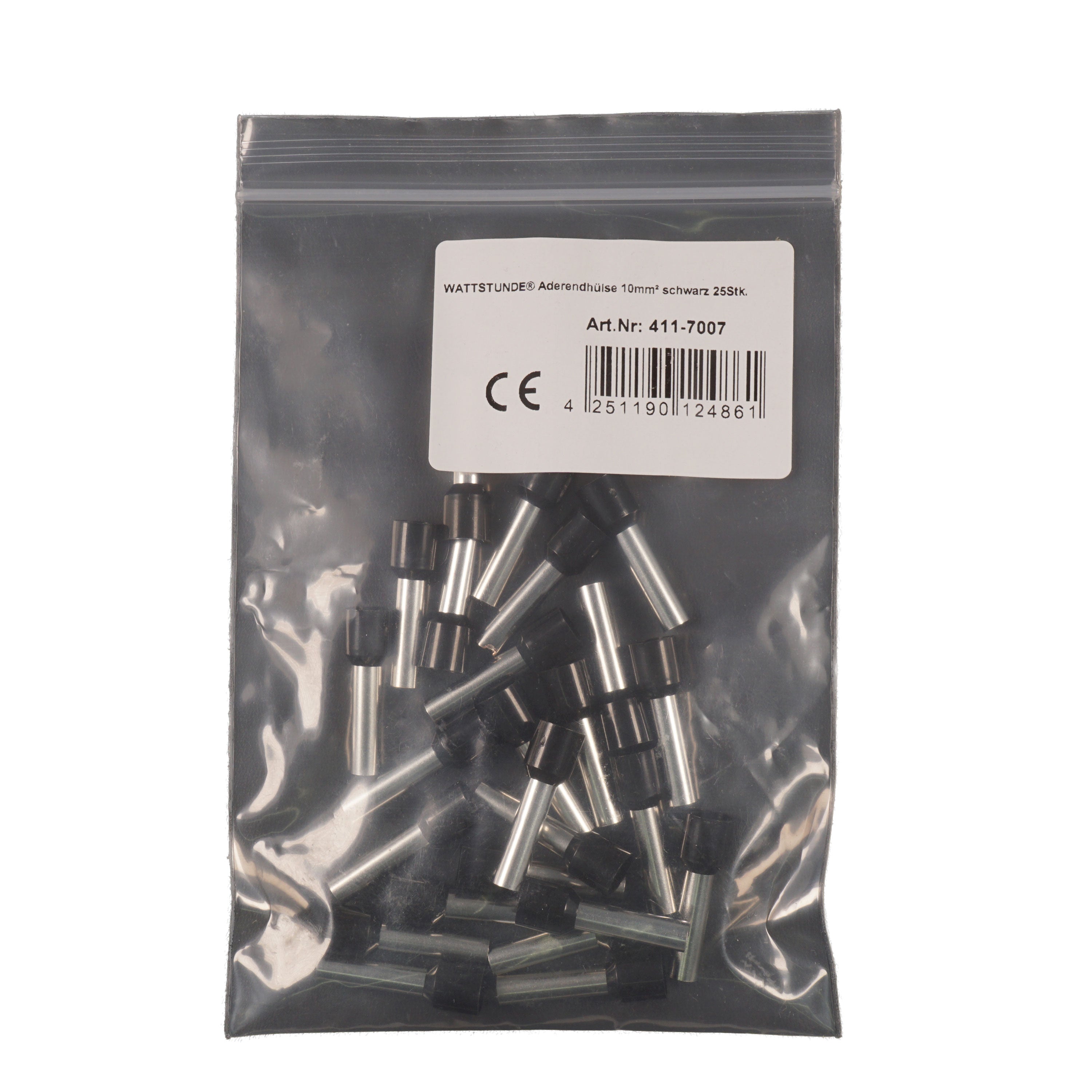 WATTSTUNDE® Aderendhülse 10 mm² schwarz 25 Stk.