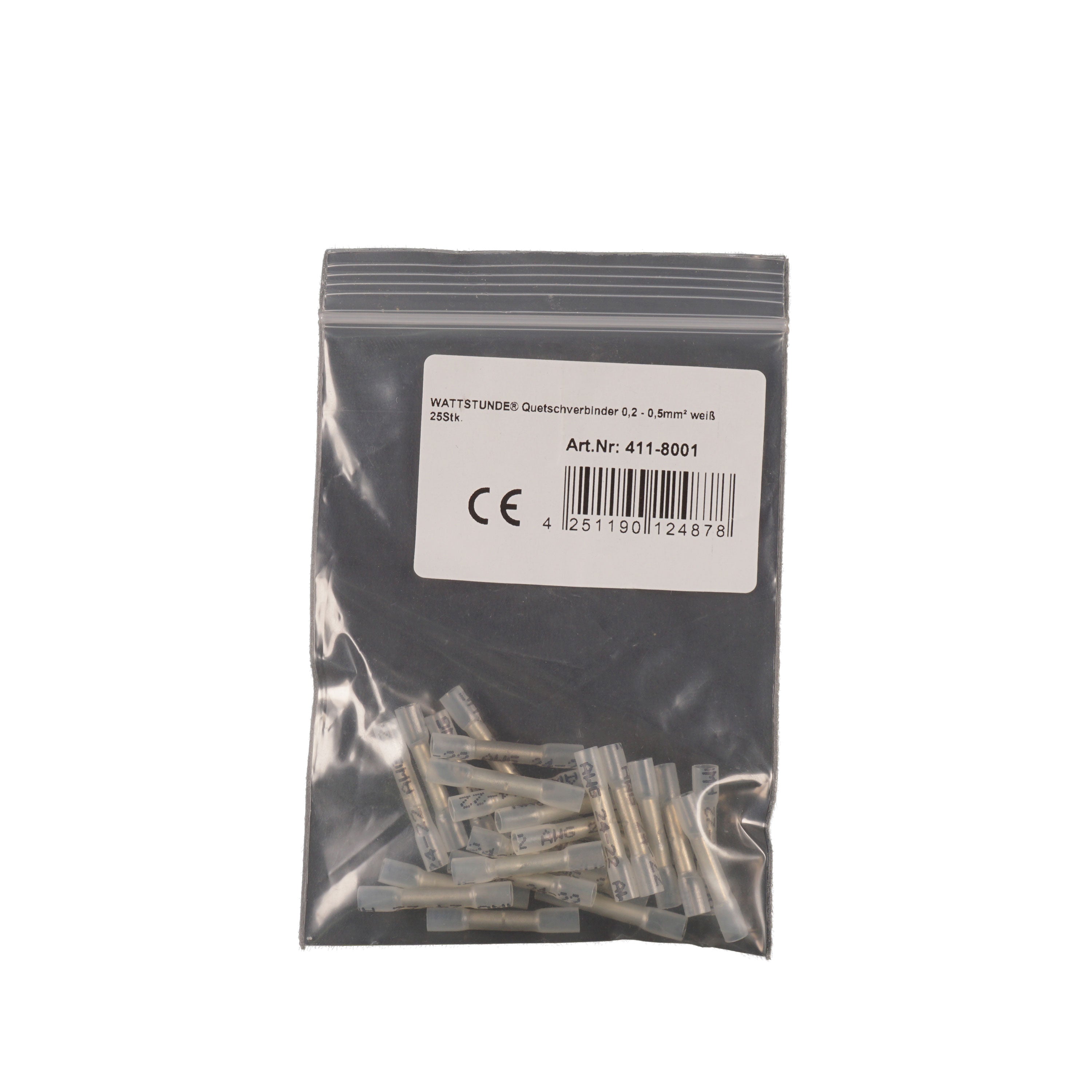 WATTSTUNDE® Quetschverbinder 0,2 - 0,5 mm² weiß 25 Stk.