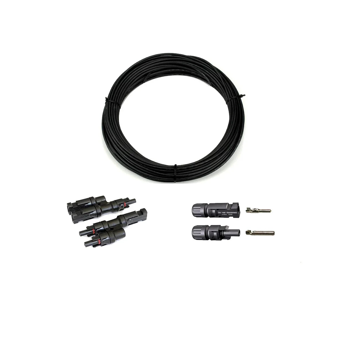 4mm² Anschluss Set II (L) - 2 Module parallel mit MC4 Stecker - 15 Meter Solarkabel lose
