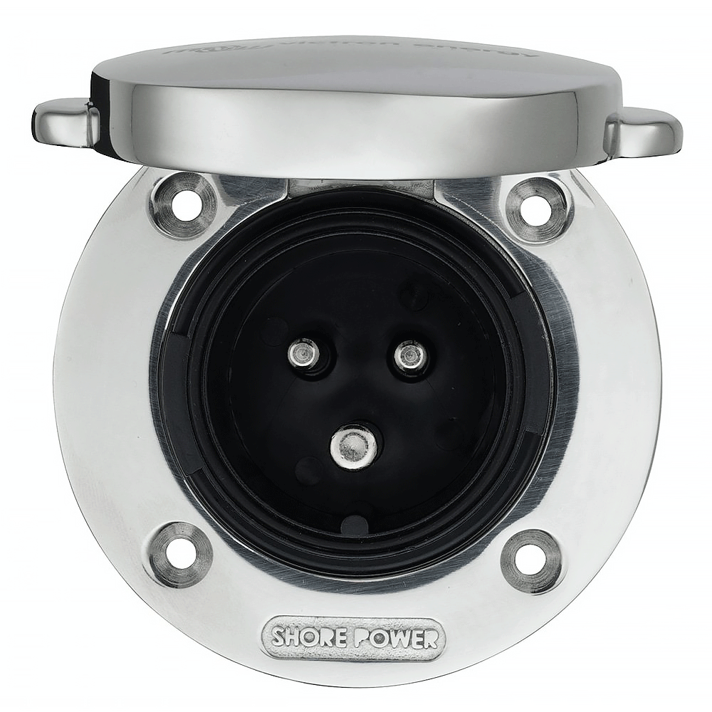 Victron 32A 250 V Edelstahl Landstrom Einbau-Steckdose mit Abdeckung