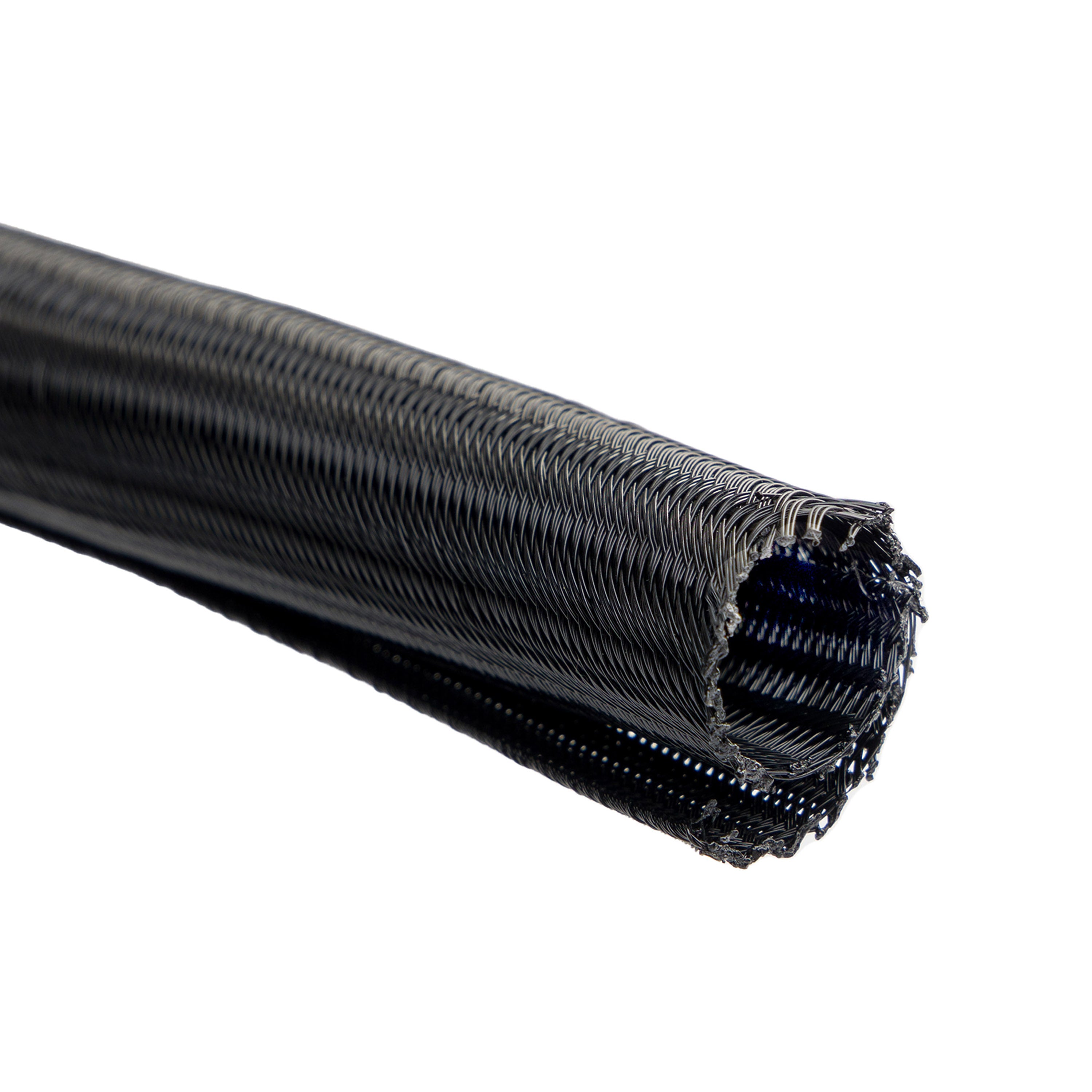 WATTSTUNDE® Geflechtsschlauch offen 6 mm schwarz 5 Meter
