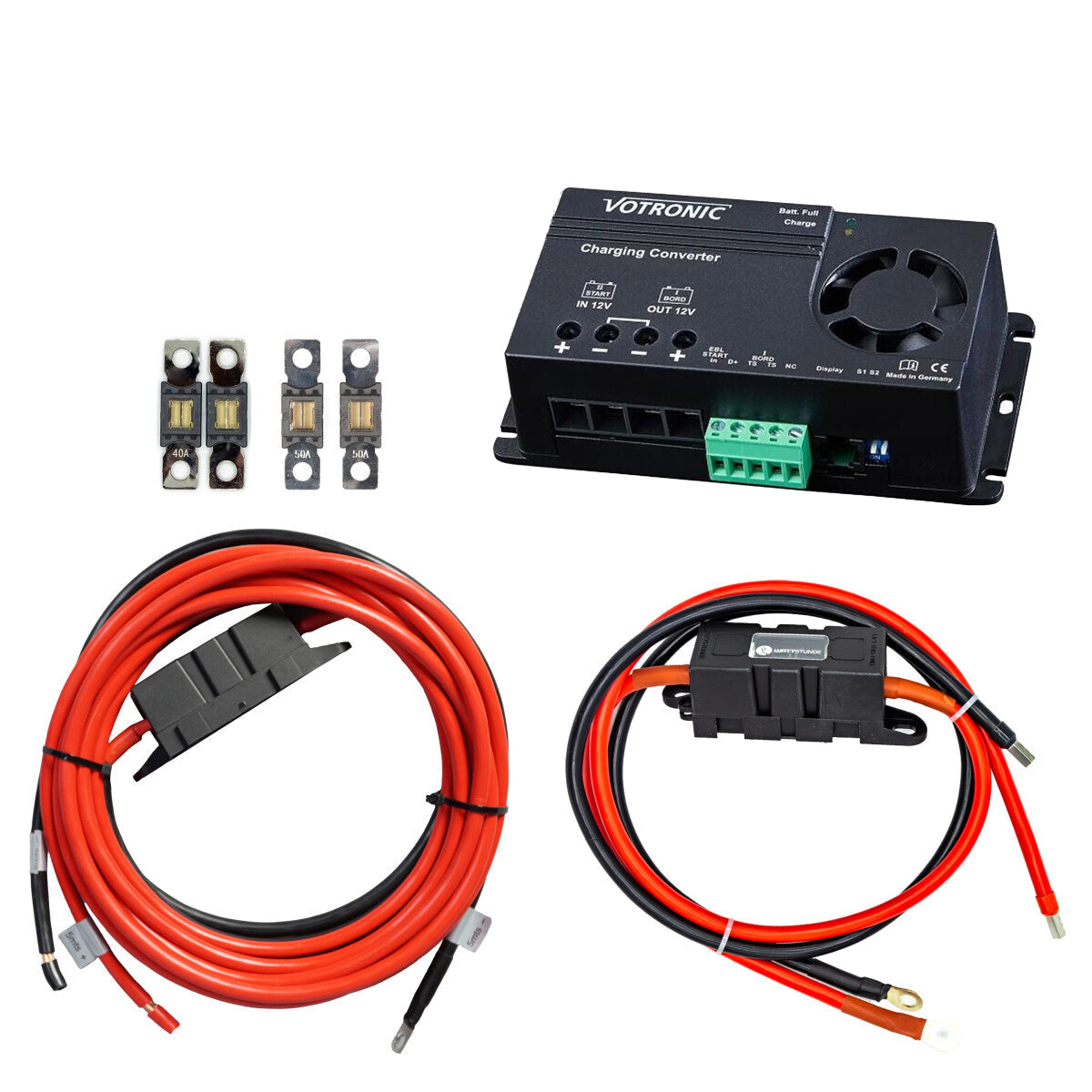 Ladebooster Set mit Votronic 1212-30 CI und Anschlusskabel für Start und Boardbatterie 5 m