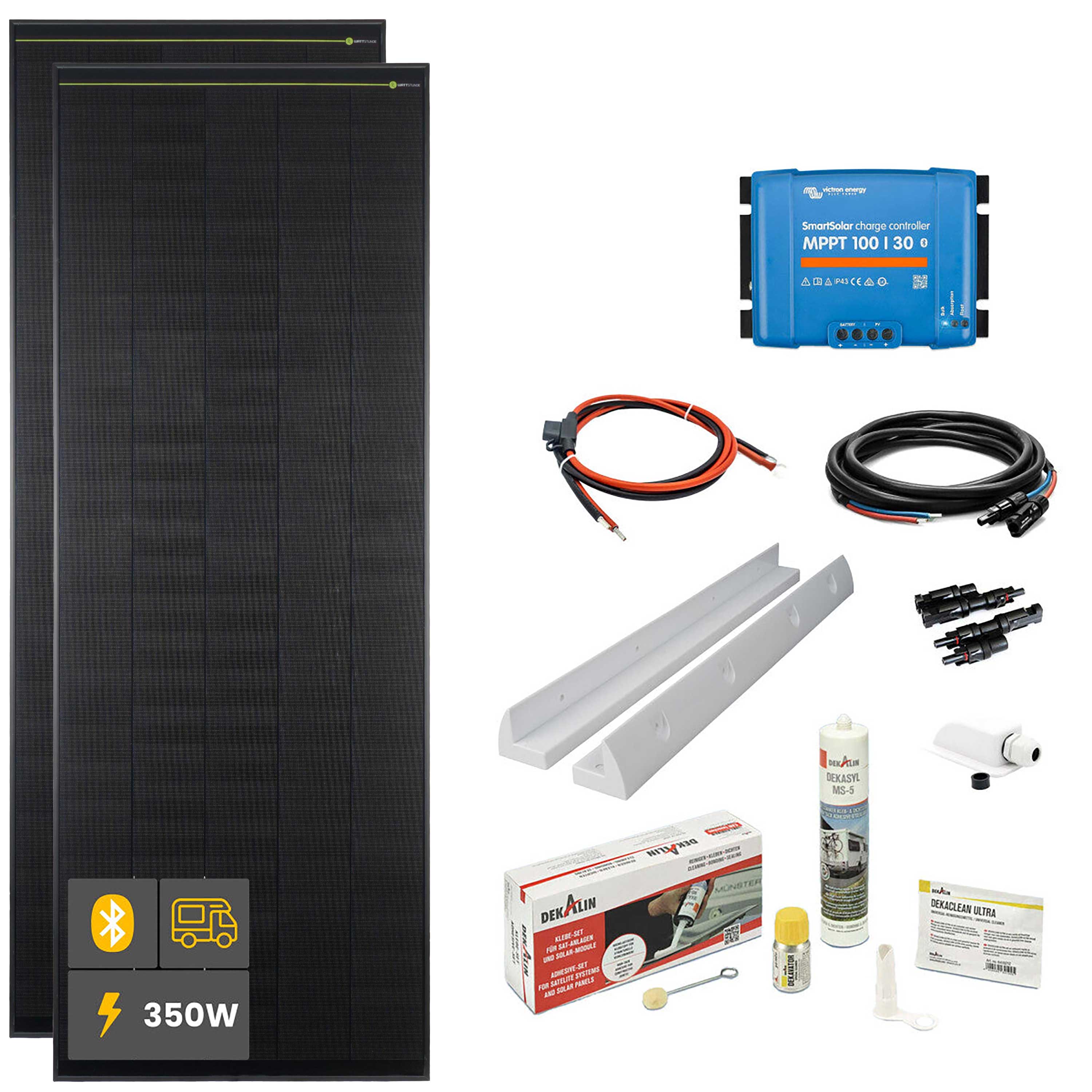 350 W SOLA Frame Black Wohnmobil Komplettset weiß