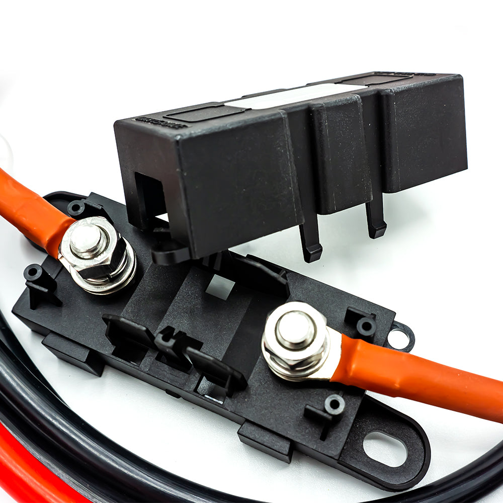 WATTSTUNDE® Sicherungskabel (mit Sicherungshalter) 2 x16 mm² M8/Aderendhülse 2 m rot/schwarz