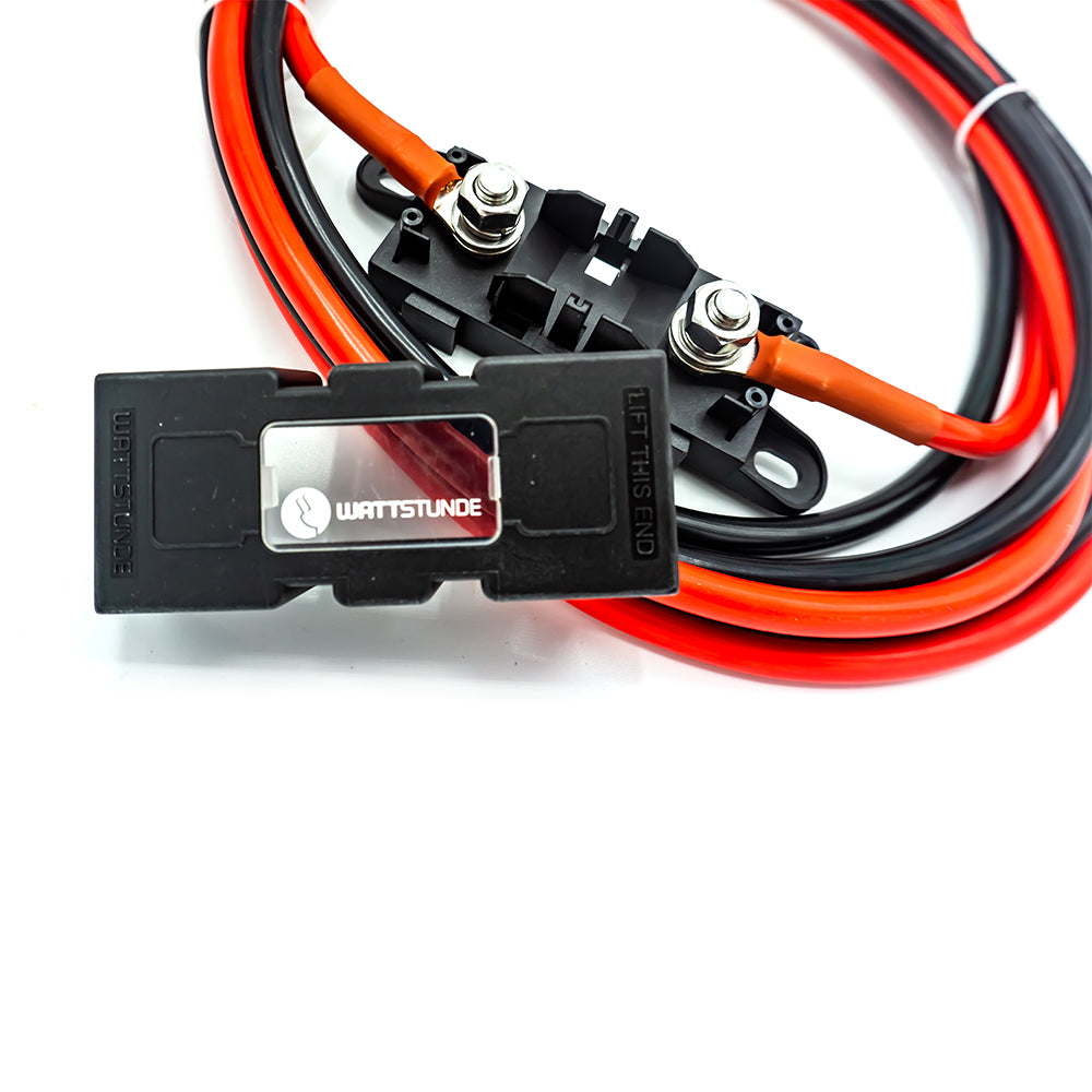 WATTSTUNDE® Sicherungskabel (mit Sicherungshalter) 2 x16 mm² M8/Aderendhülse 2 m rot/schwarz