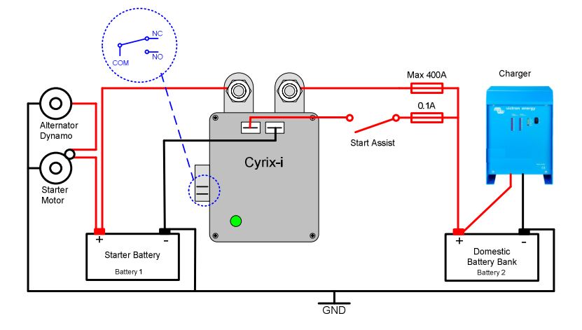 Victron Cyrix-i 24/48 V 400 A Batteriekoppler Trennrelais Batterieschutz