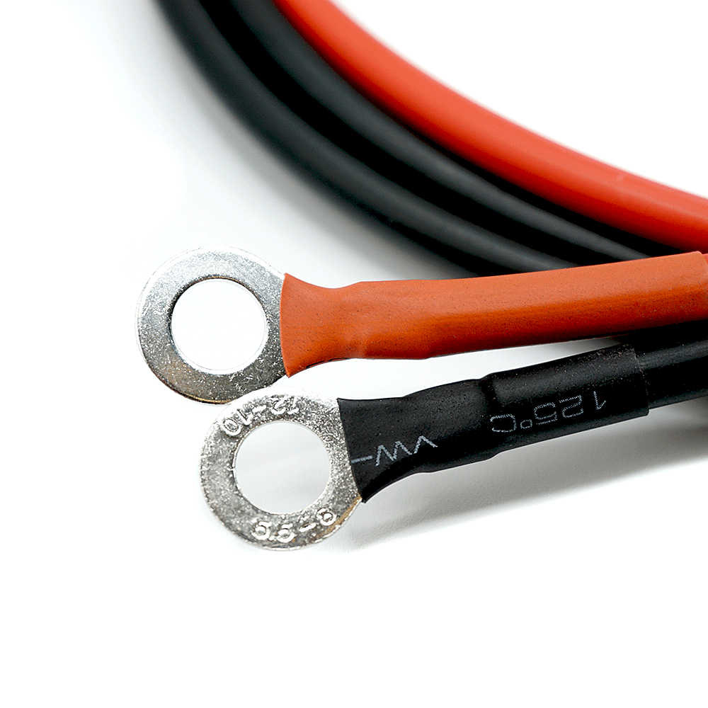 WATTSTUNDE® Sicherungskabel (mit Sicherung 20 A) 2 x 4 mm² M8/Aderendhülse 1,5 m rot/schwarz