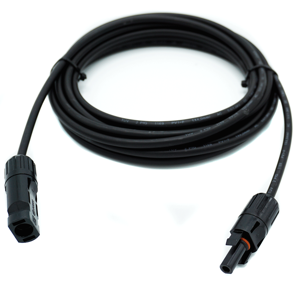 WATTSTUNDE® Solarverlängerungskabel 2x4 mm² Typ-MC4/Typ-MC4 5 m schwarz