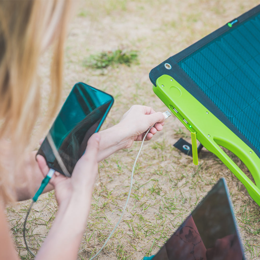 WATTSTUNDE® 100 W SolarBuddy Solartasche WS100SB direkt mit USB Anschluss