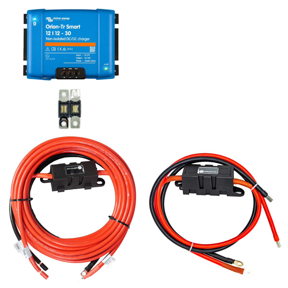 Ladebooster Set mit Victron Orion-Tr Smart 12/12-30 nicht isoliert und Anschlusskabel für Start und Boardbatterie 7 m
