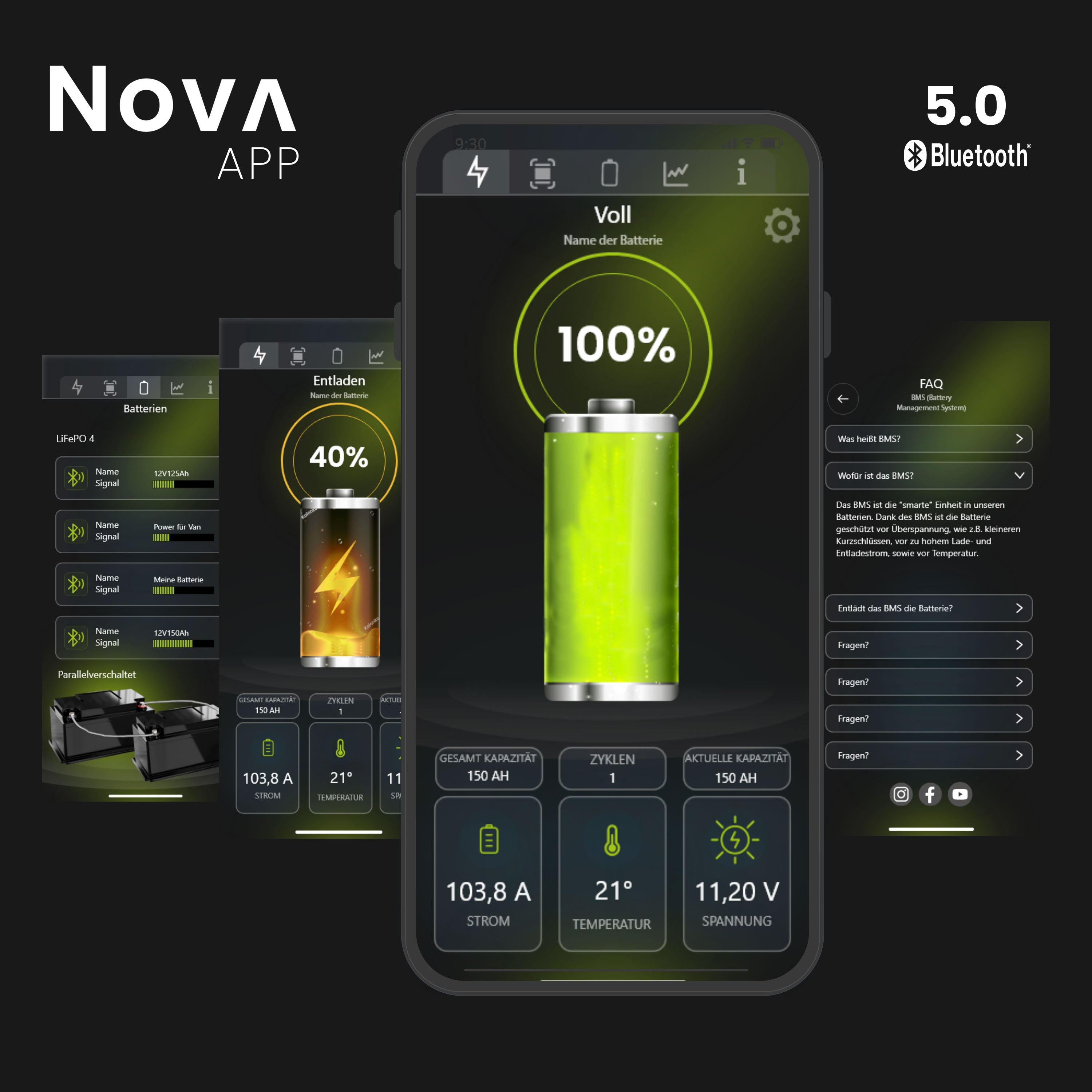 WATTSTUNDE® NOVA Core 100 Ah Batterie LiFePO4