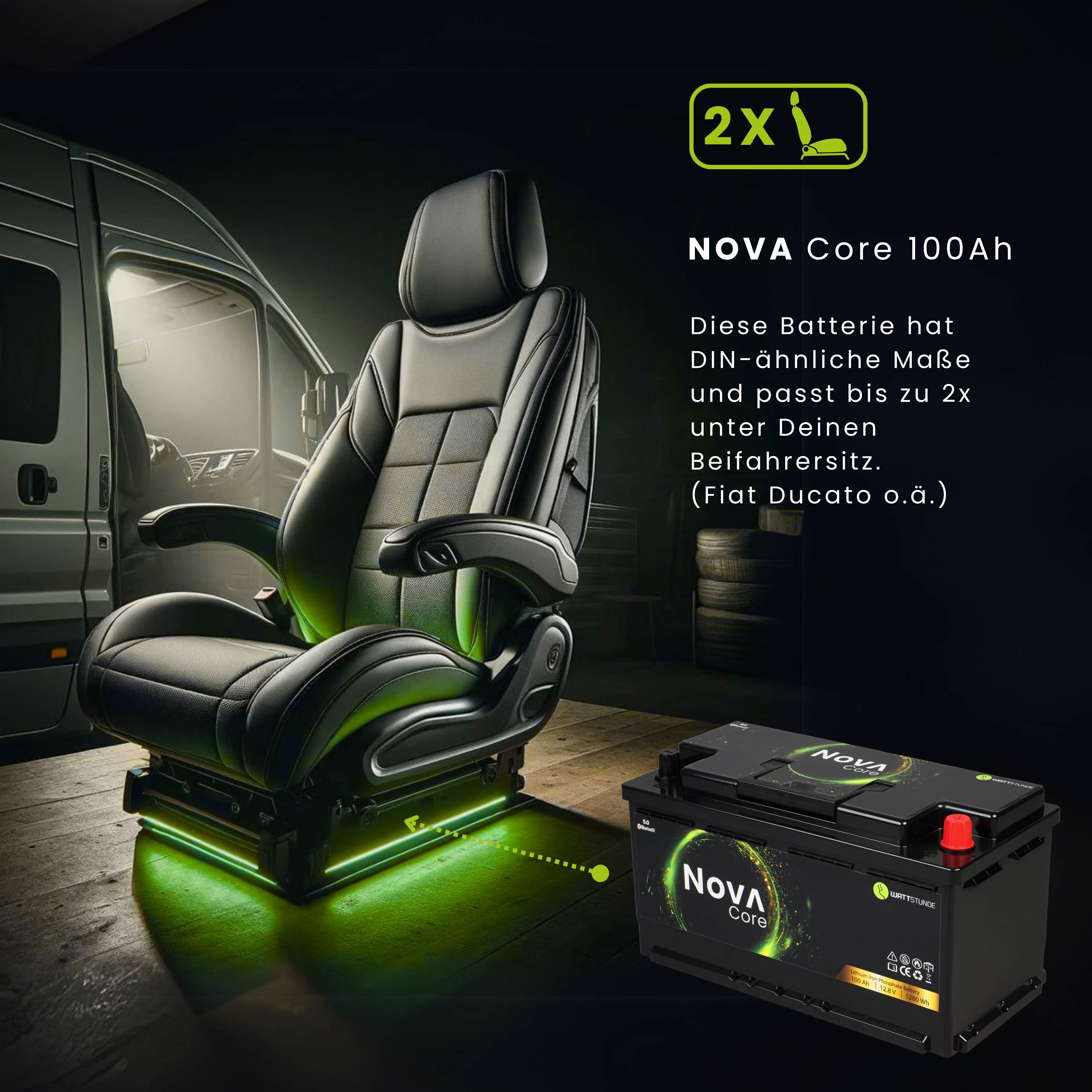 WATTSTUNDE® NOVA Core 100 Ah Batterie LiFePO4