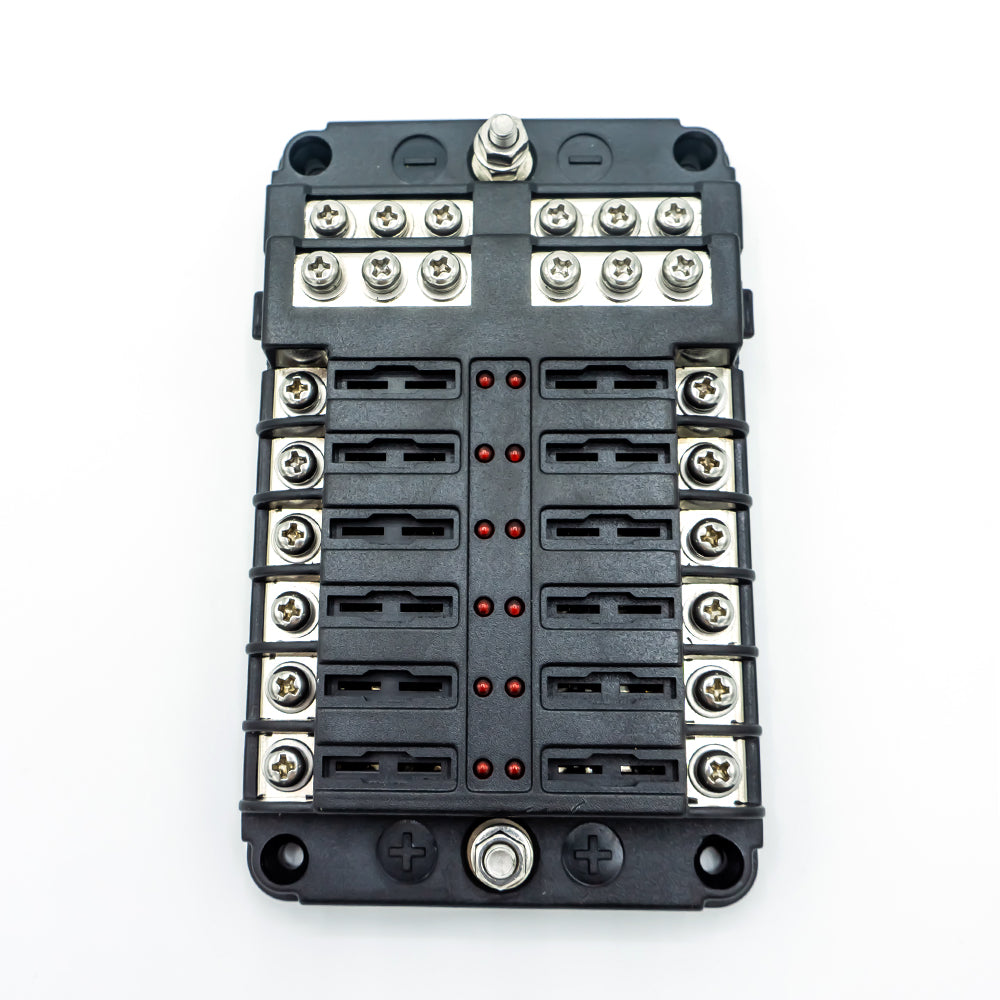WATTSTUNDE® Plus Distributor 12 mit je 4 x 5 A, 10 A, 15 A, 20 A Flachsicherungen