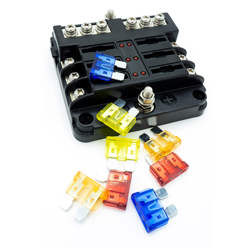 WATTSTUNDE® Plus Distributor 6 mit je 2 x 5 A, 10 A, 15 A, 20 A Flachsicherungen
