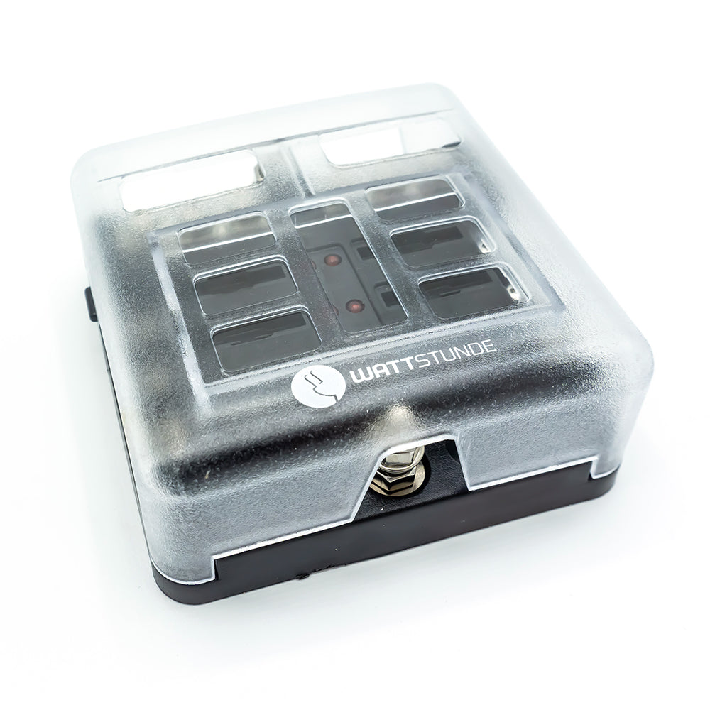 WATTSTUNDE® Plus Distributor 6 mit je 2 x 5 A, 10 A, 15 A, 20 A Flachsicherungen