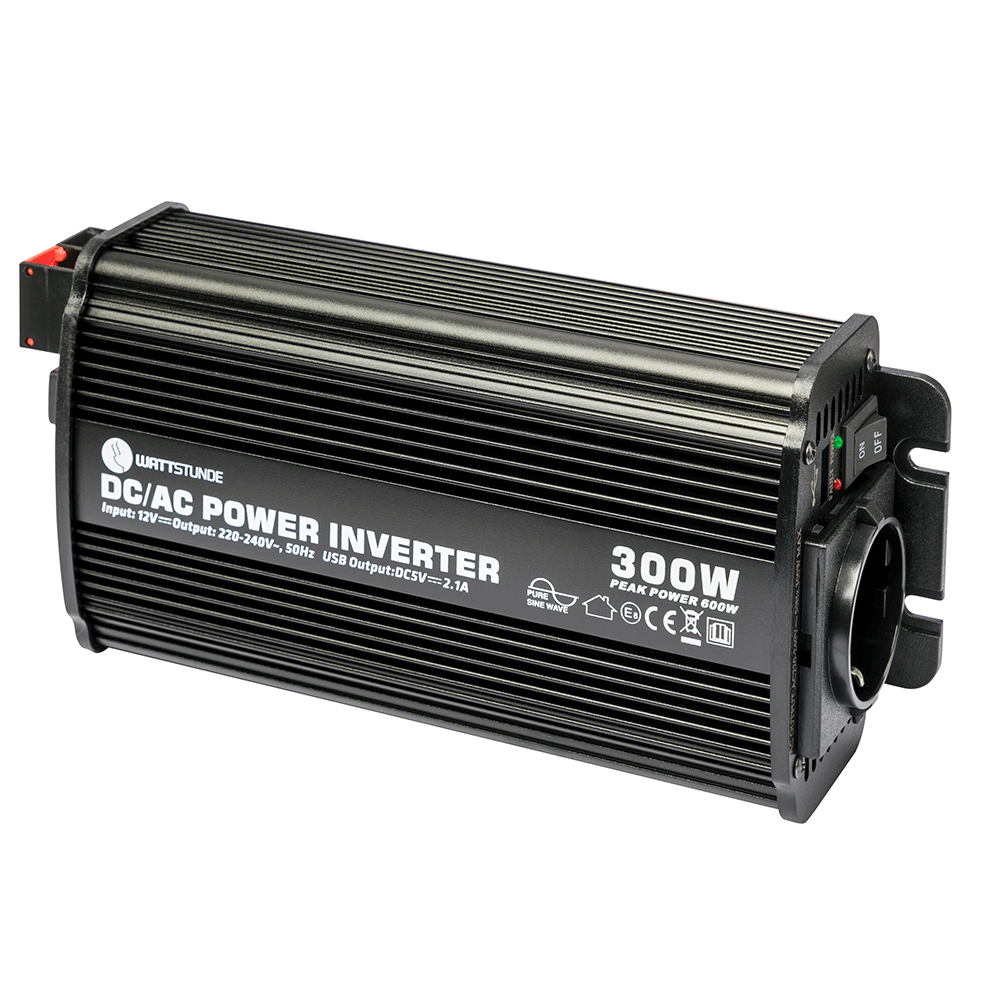 WATTSTUNDE® 300 W / 600 W 12 V Sinus Spannungswandler WS12/300SI