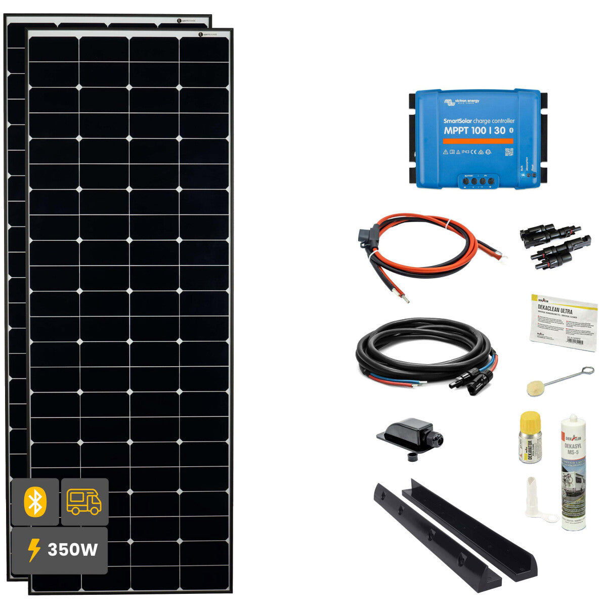 WATTSTUNDE® SOLA Frame Daylight Wohnmobil Komplettset 350 W schwarz