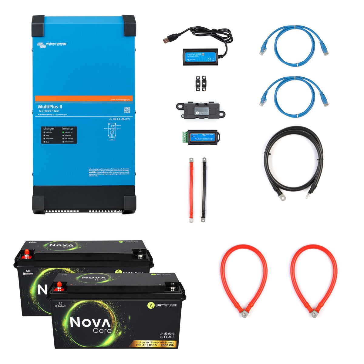 WATTSTUNDE® Wohnmobil Power-Set 2400 W MultiPlus-II 12/3000 Smart