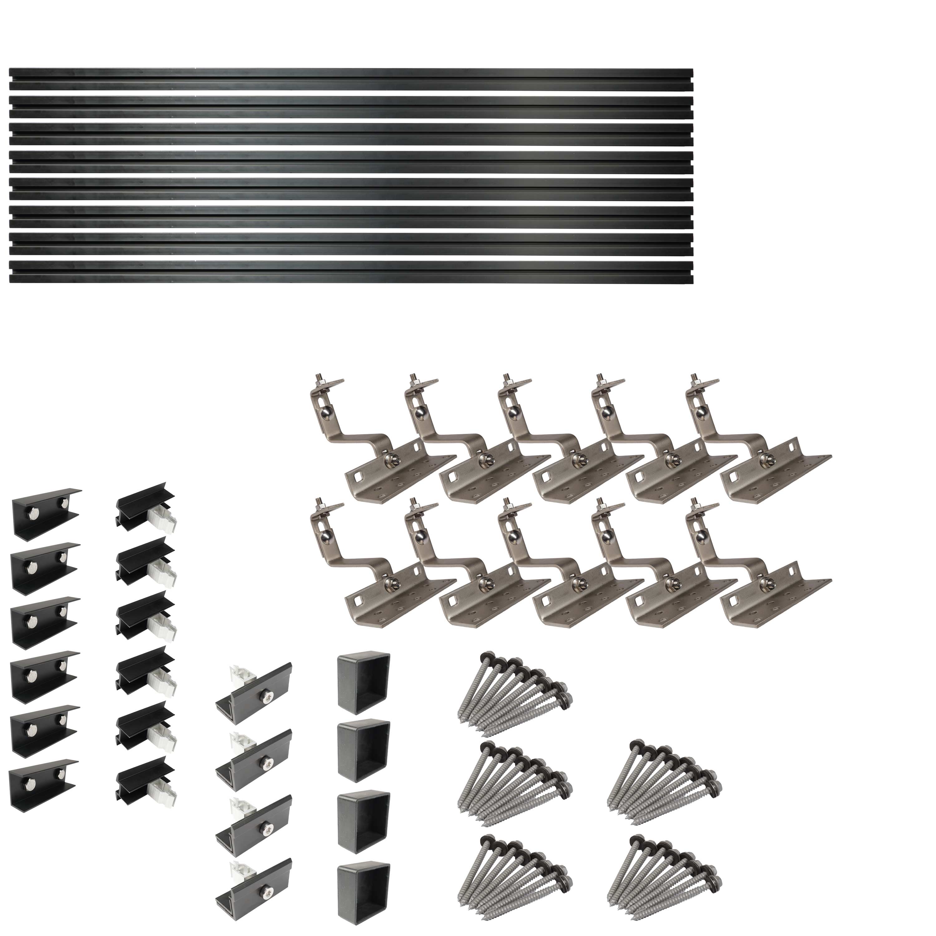 1000 W EcoFlow STREAM Ultra X Balkonkraftwerk | Set mit Hausdachhalterungen für Ziegeldächer, 2x 500 W DAH bifacial Solarmodul und 3,84 kWh Speicher