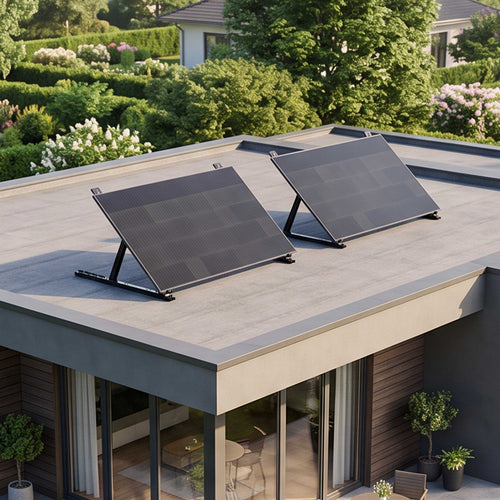 WATTSTUNDE® Flachdach Solarmodul Halterung HST120 schwarz