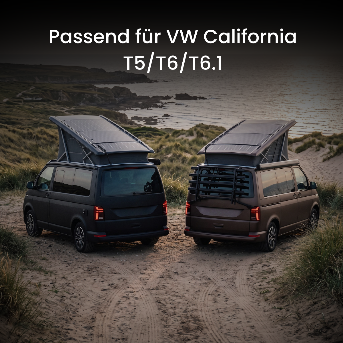 135 Wp Solarmodul-Set mit Halteplatte für VW California und SOLA Flex 135 Wp Solarmodul