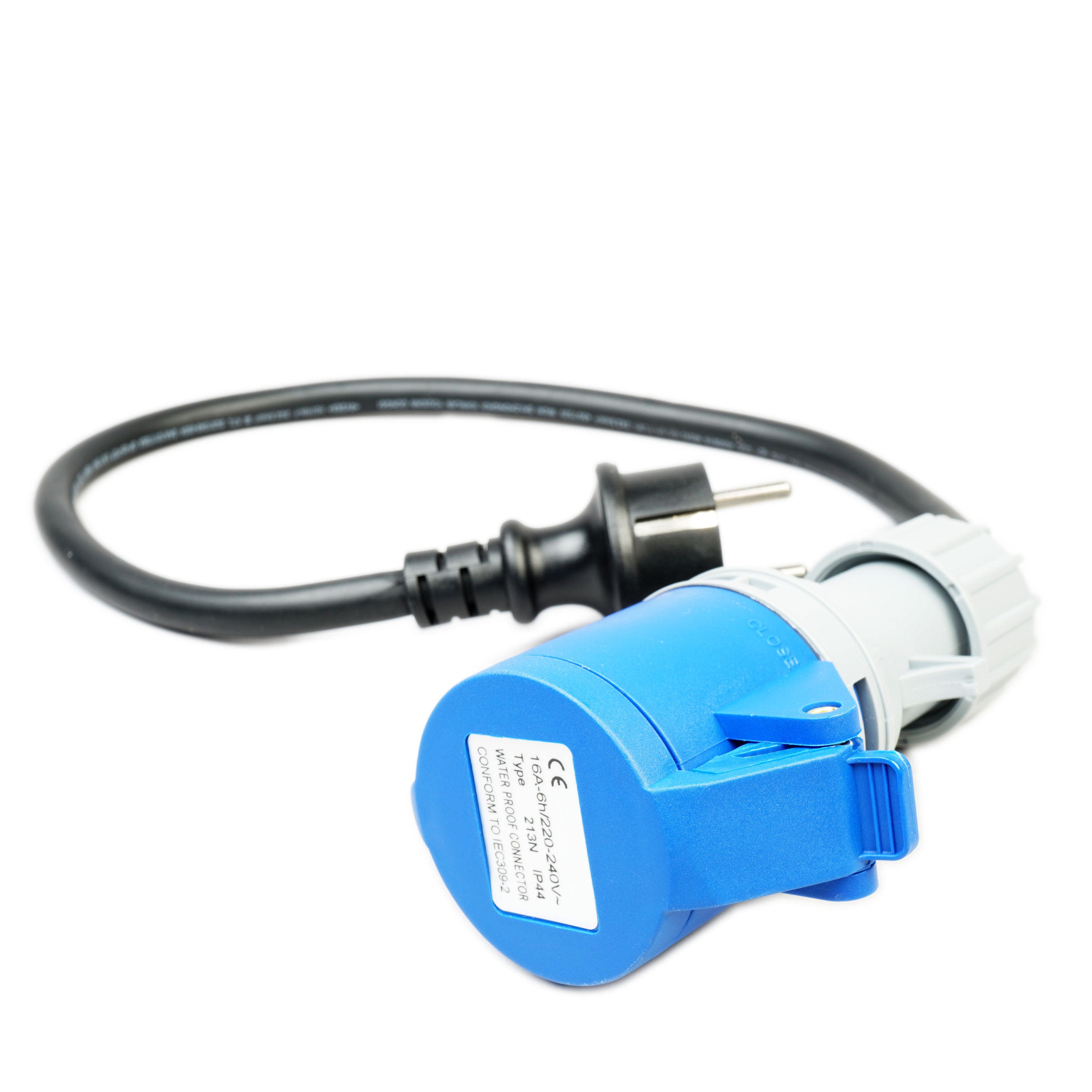 WATTSTUNDE® Adapterkabel (3x)2,5 mm² CEE weiblich/Schuko männlich 50 cm schwarz