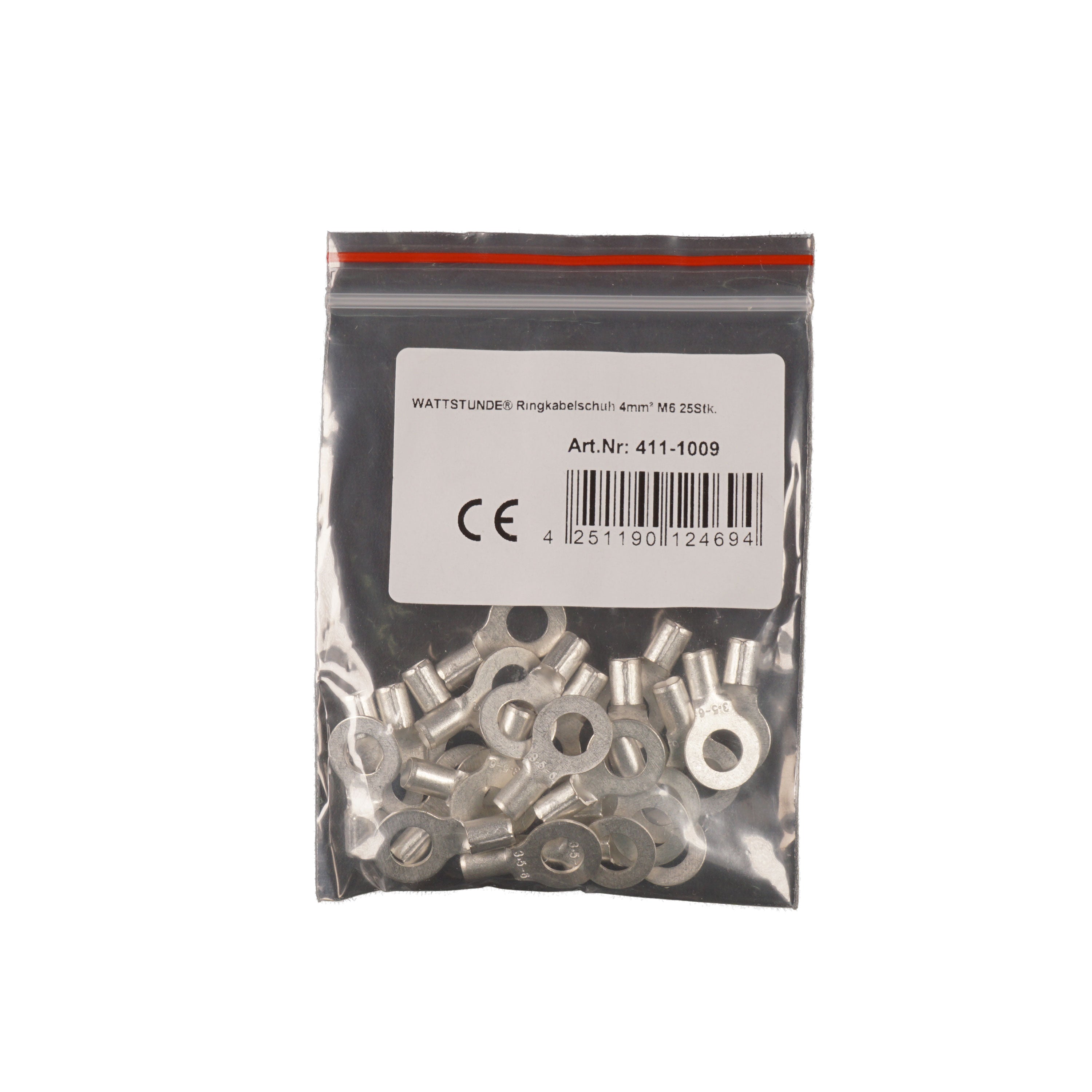 WATTSTUNDE® Ringkabelschuh 4 mm² M6 25 Stk.