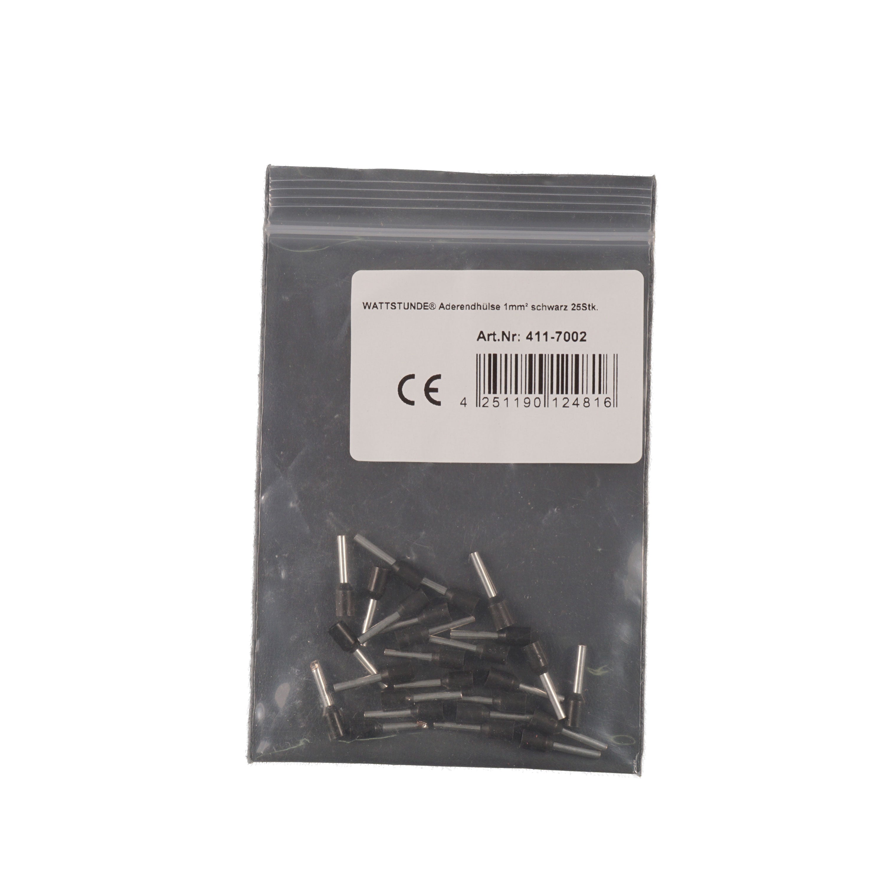 WATTSTUNDE® Aderendhülse 1 mm² schwarz 25 Stk.