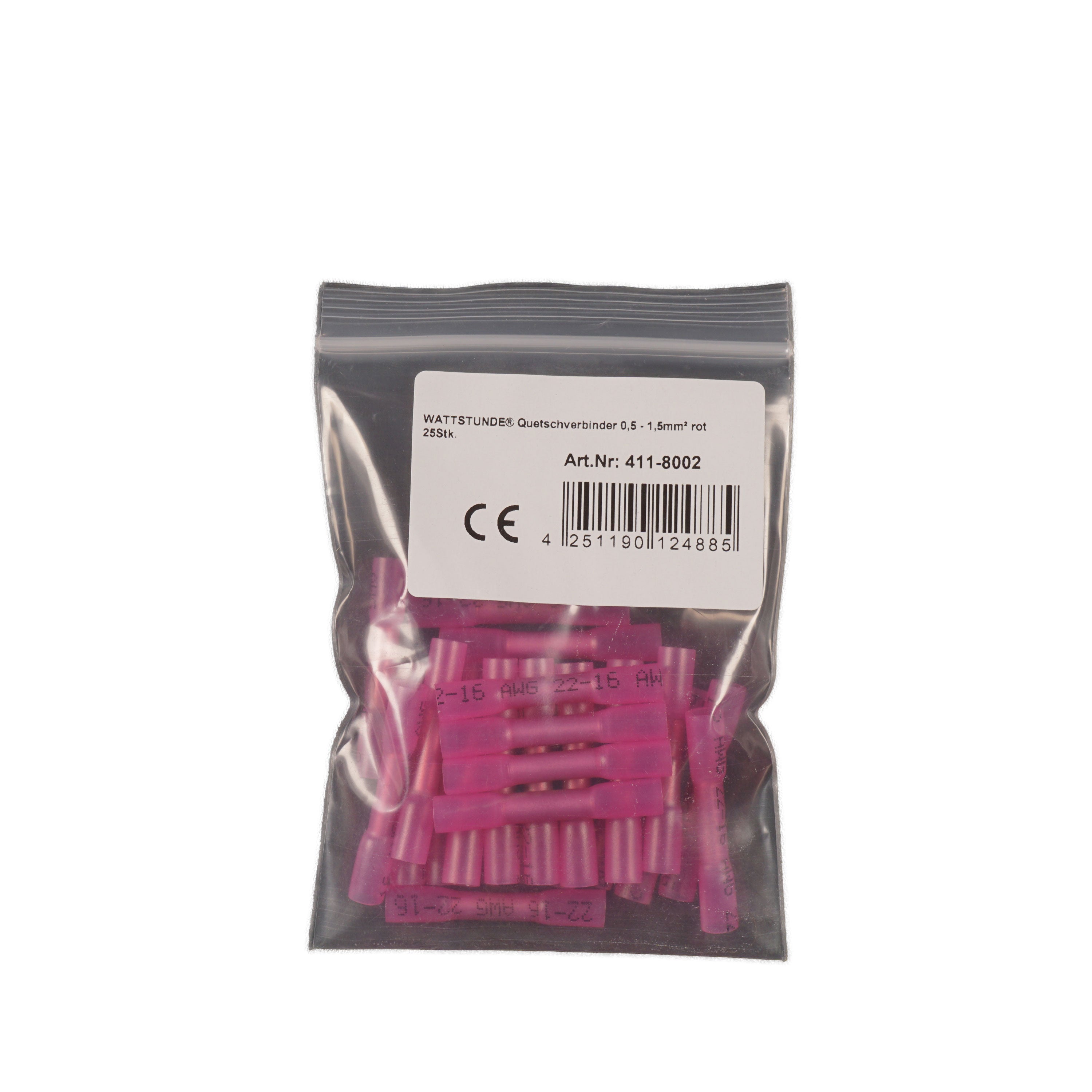 WATTSTUNDE® Quetschverbinder 0,5 - 1,5 mm² rot 25 Stk.