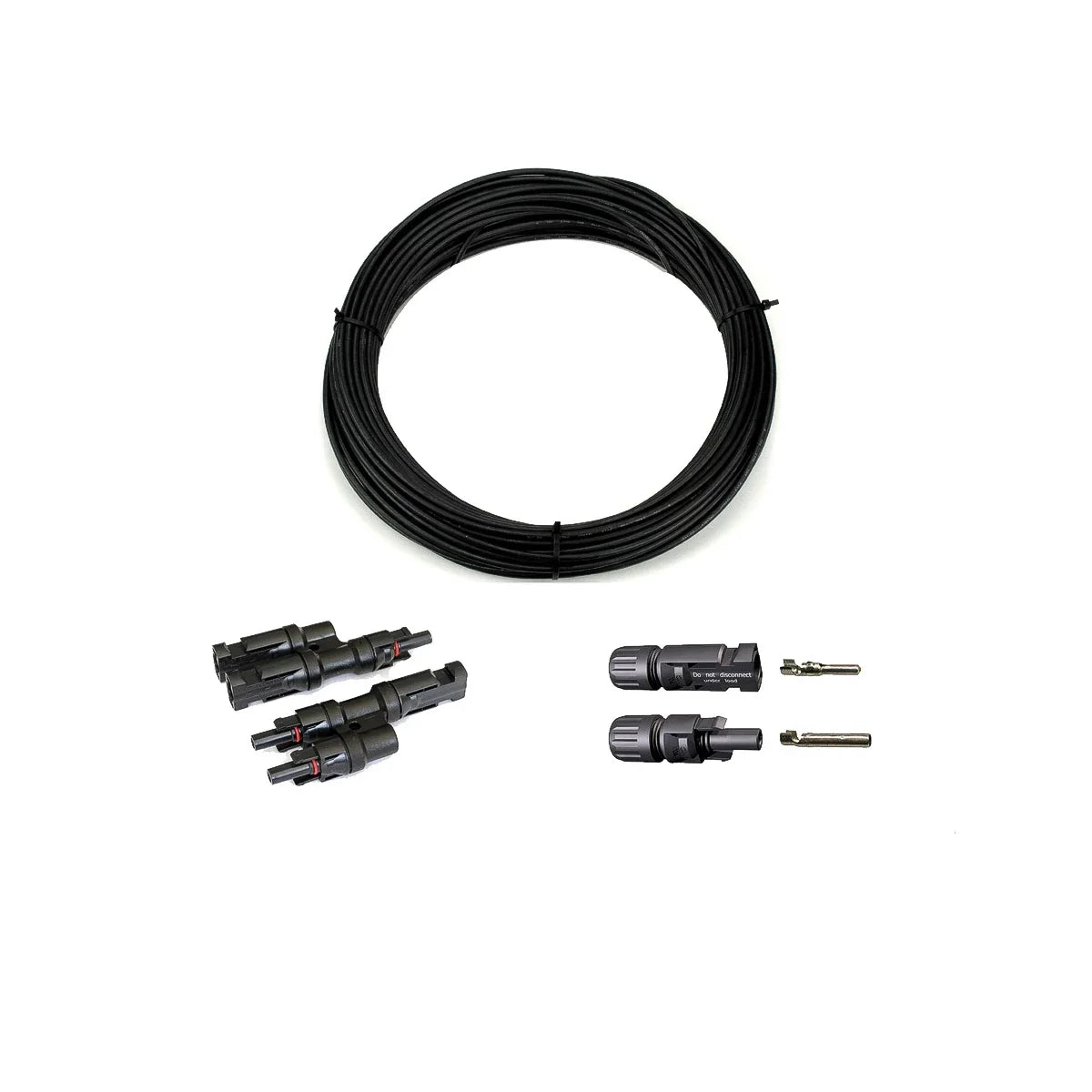 6mm² Anschluss Set II (L) - 2 Module parallel mit MC4 Stecker - 5m Solarkabel lose