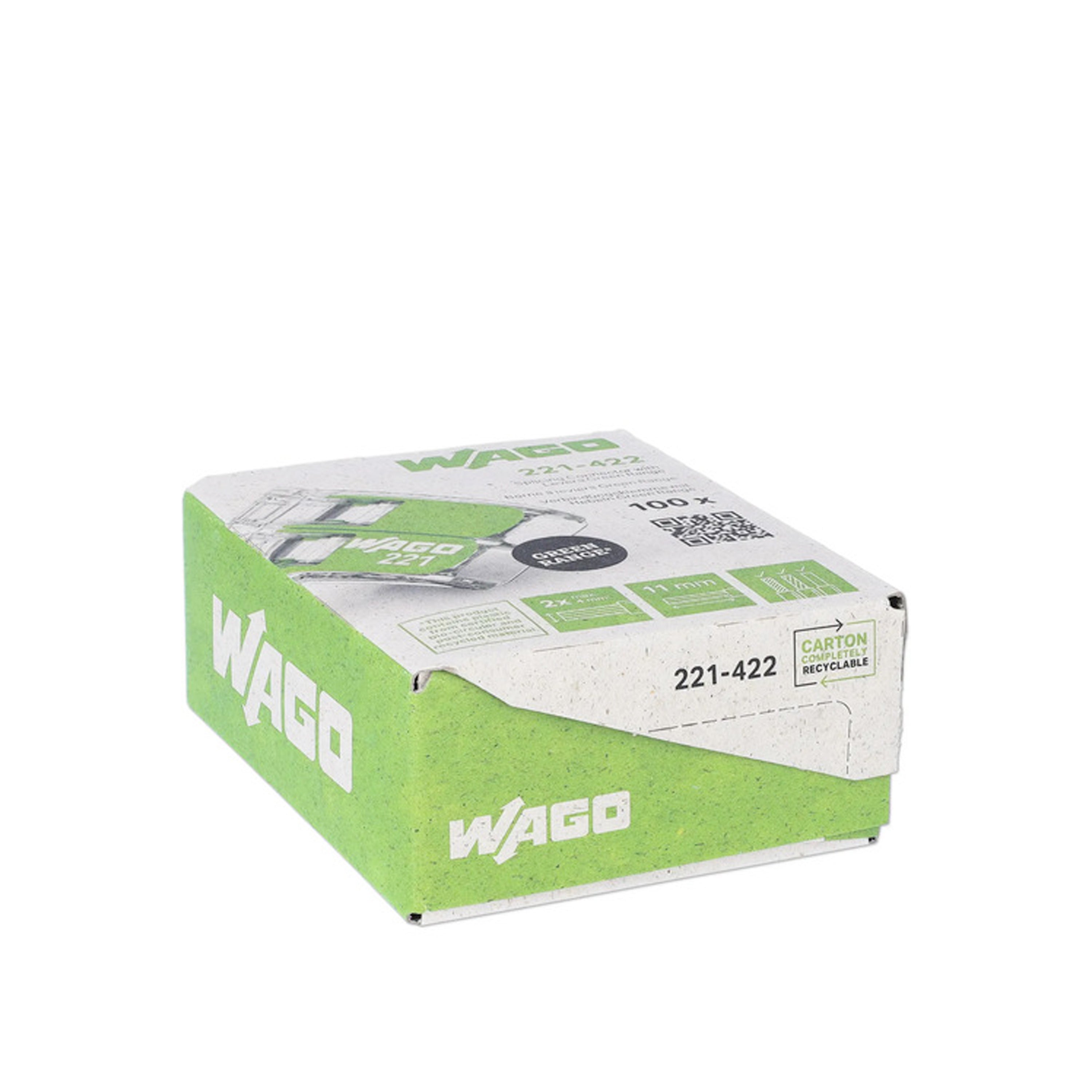 WAGO Verbindungsklemme Green Range flexibel bis 4mm² - 221-422 | 100er Pack