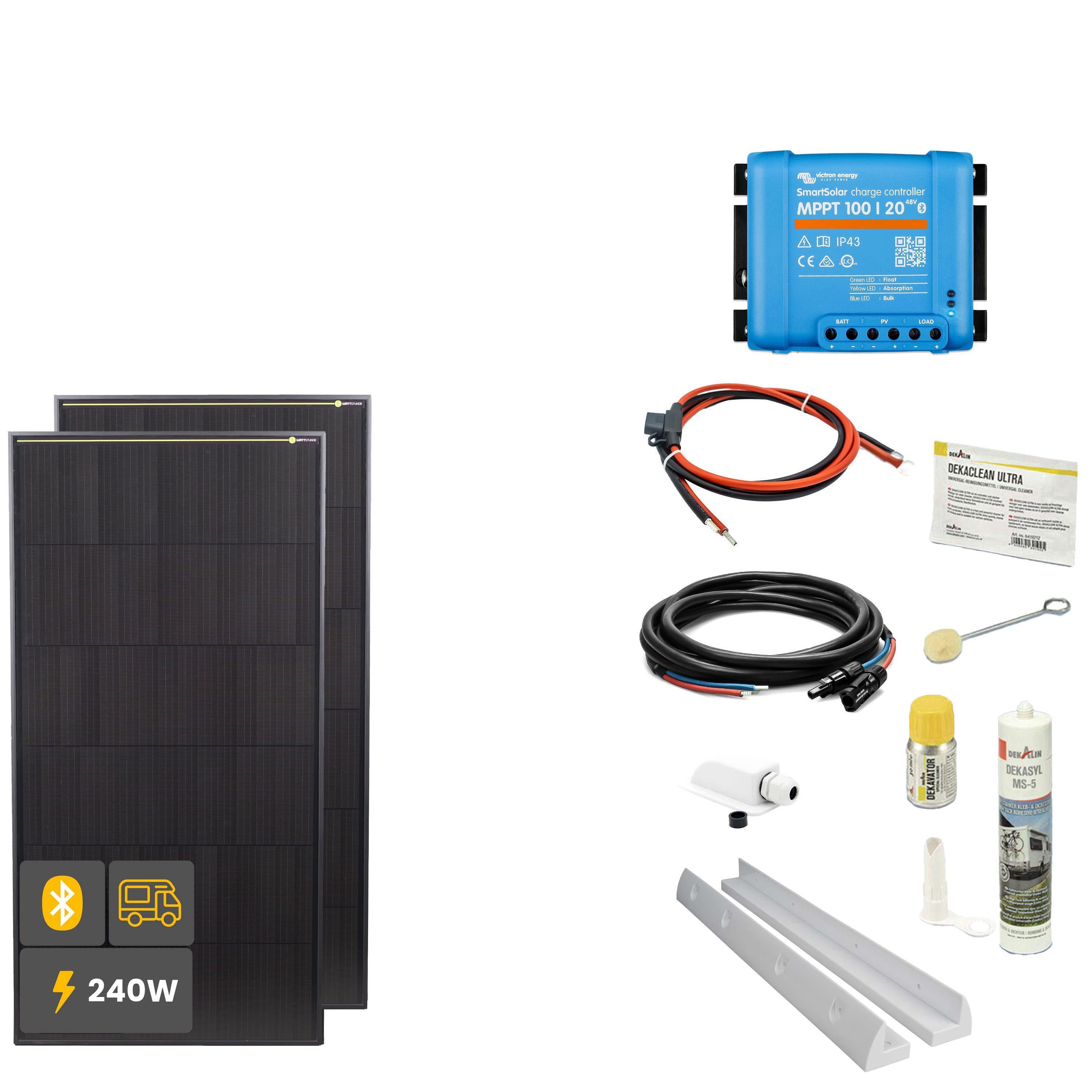 240 W SOLA Frame Black Wohnmobil Komplettset weiß