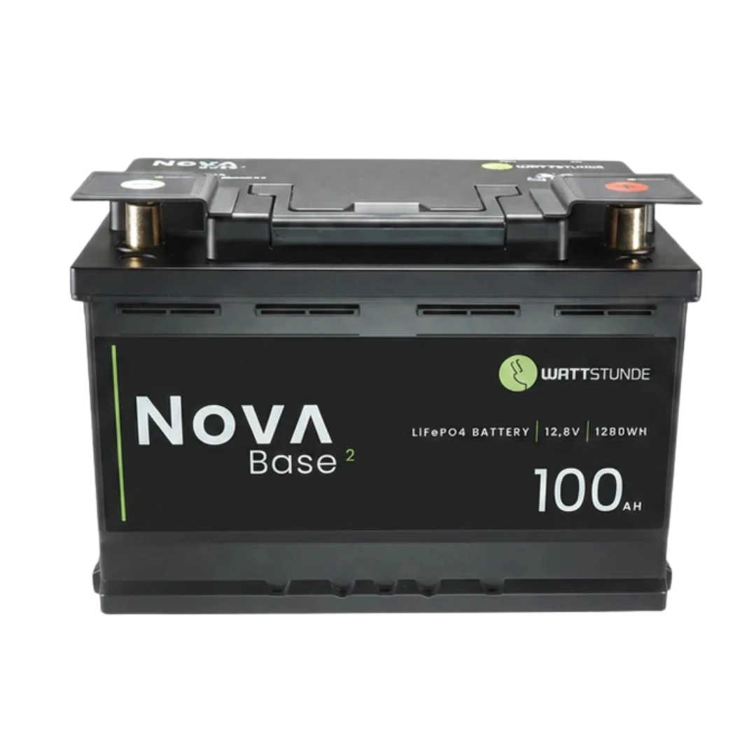 165 Wp WATTSTUNDE® Autarkie-Set | NOVA Base² 100 Ah + Victron SmartSolar MPPT 75/15 + Adapter- & Sicherungskabel