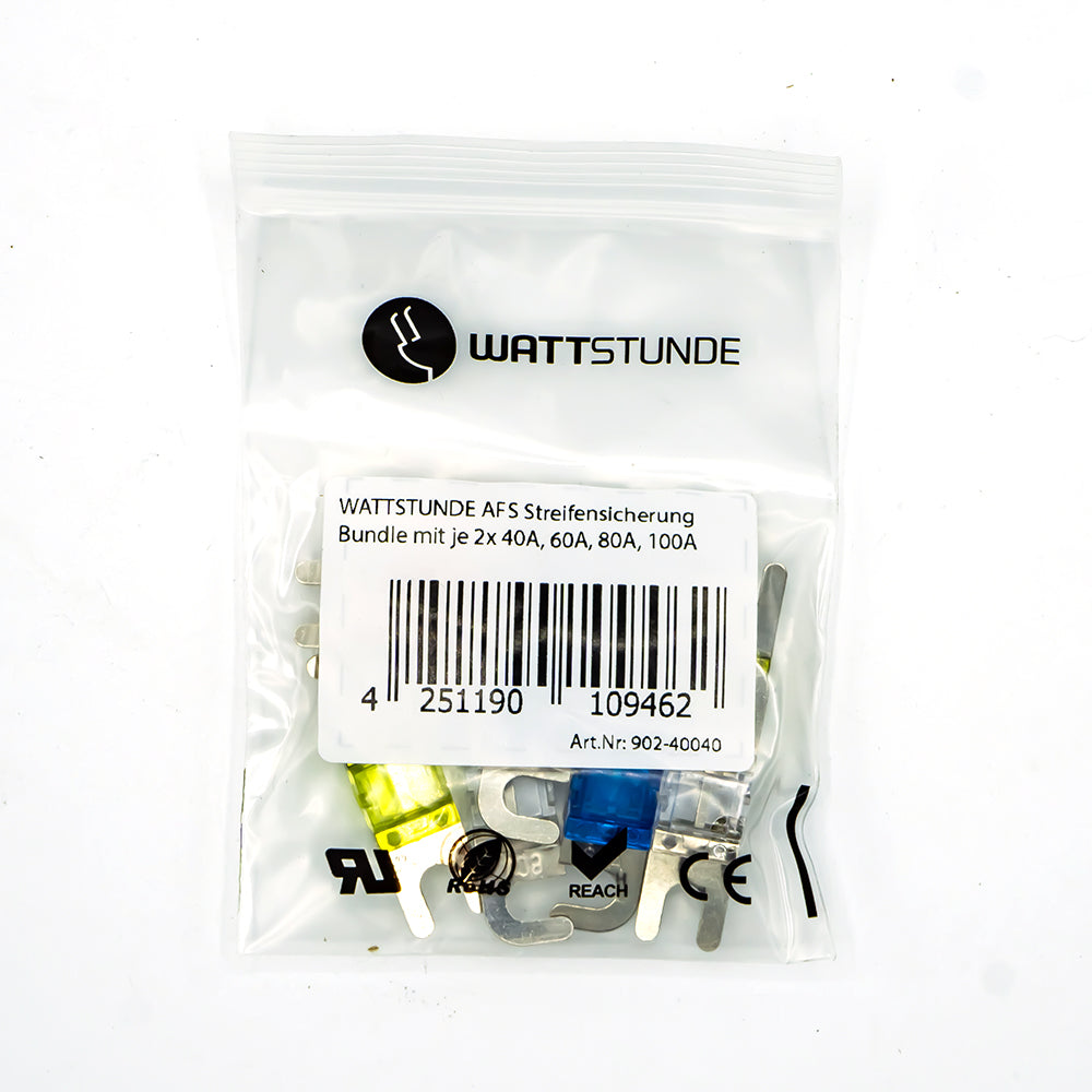 WATTSTUNDE® AFS Hochlastsicherungen Bundle mit je 2 x 40 A, 60 A, 80 A, 100 A
