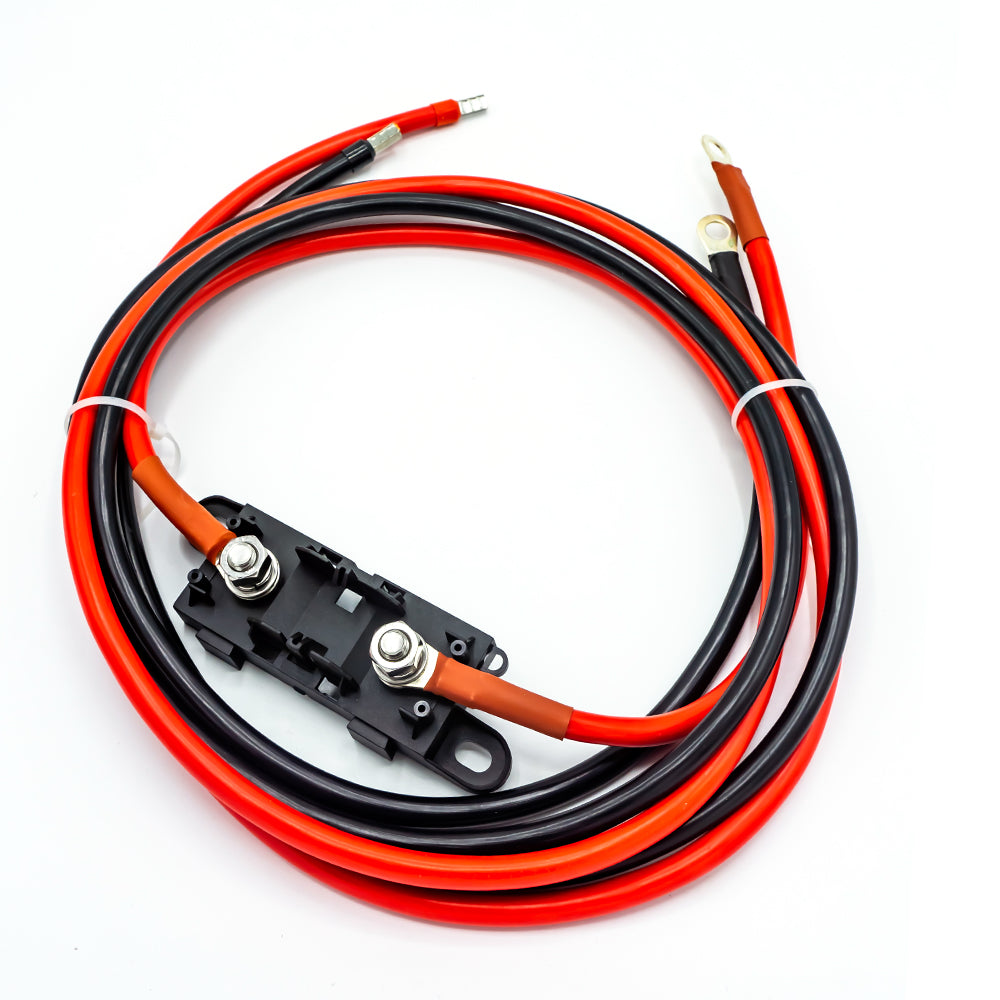 WATTSTUNDE® Sicherungskabel (mit Sicherungshalter) 2 x16 mm² M8/Aderendhülse 2 m rot/schwarz