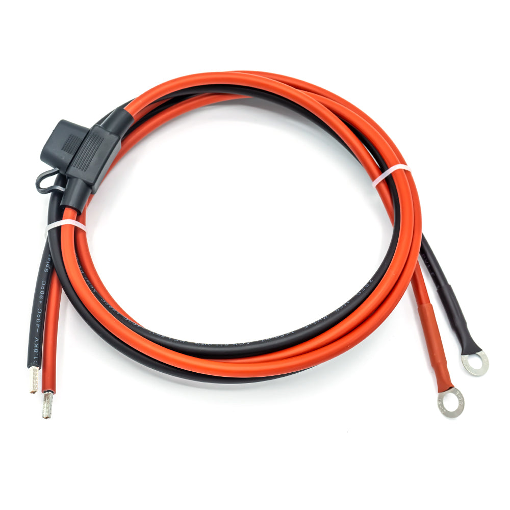 WATTSTUNDE® Sicherungskabel (mit Sicherung 30 A) 2 x 6 mm² M8/Aderendhülse 1,5 m rot/schwarz