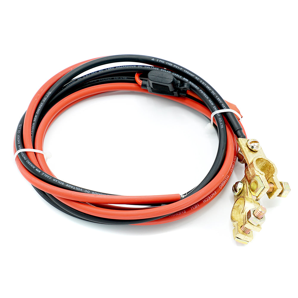 WATTSTUNDE® 6 mm² Batterieanschlußkabel BAKA30 mit 30 A Sicherung und Polklemmen im Set