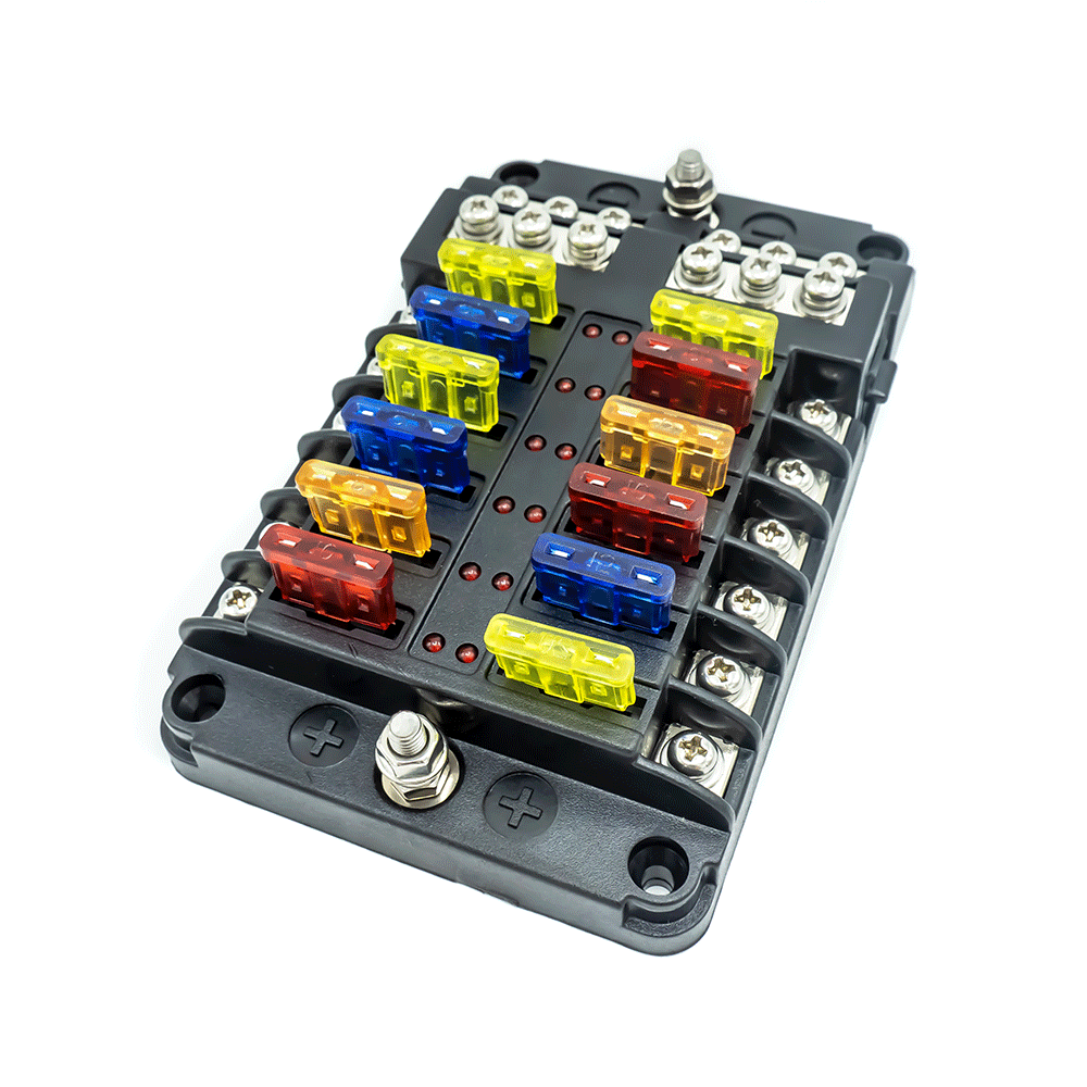 WATTSTUNDE® Plus Distributor 12 mit je 4 x 5 A, 10 A, 15 A, 20 A Flachsicherungen
