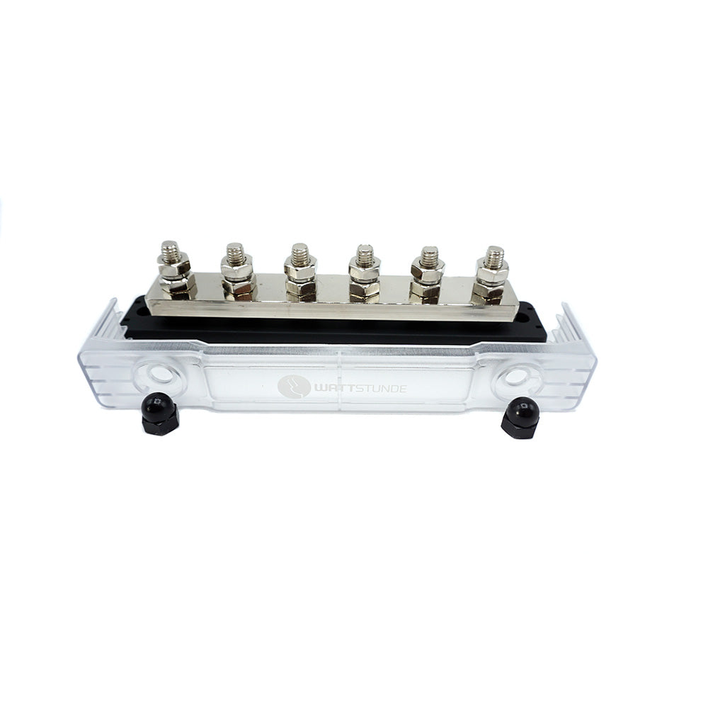 WATTSTUNDE® Busbar 6xM8 300 A / 70 V schwarz