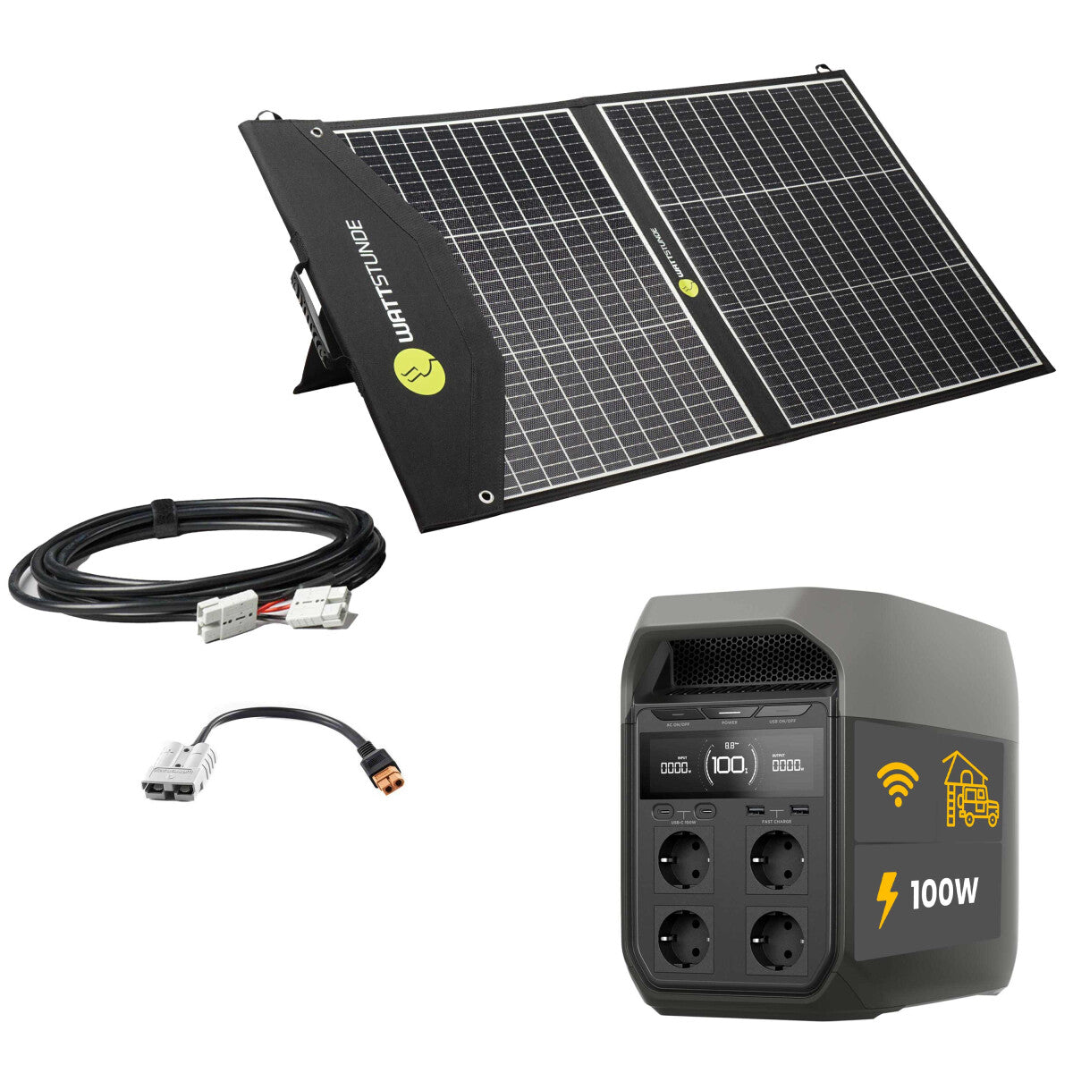 EcoFlow DELTA 3 Powerstation Bundle mit WATTSTUNDE SOLA Ease 100W SunFolder Solartasche