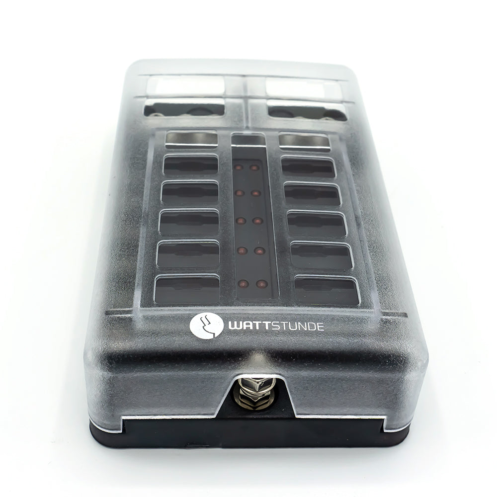 WATTSTUNDE® Plus Distributor 12 mit je 4 x 5 A, 10 A, 15 A, 20 A Flachsicherungen