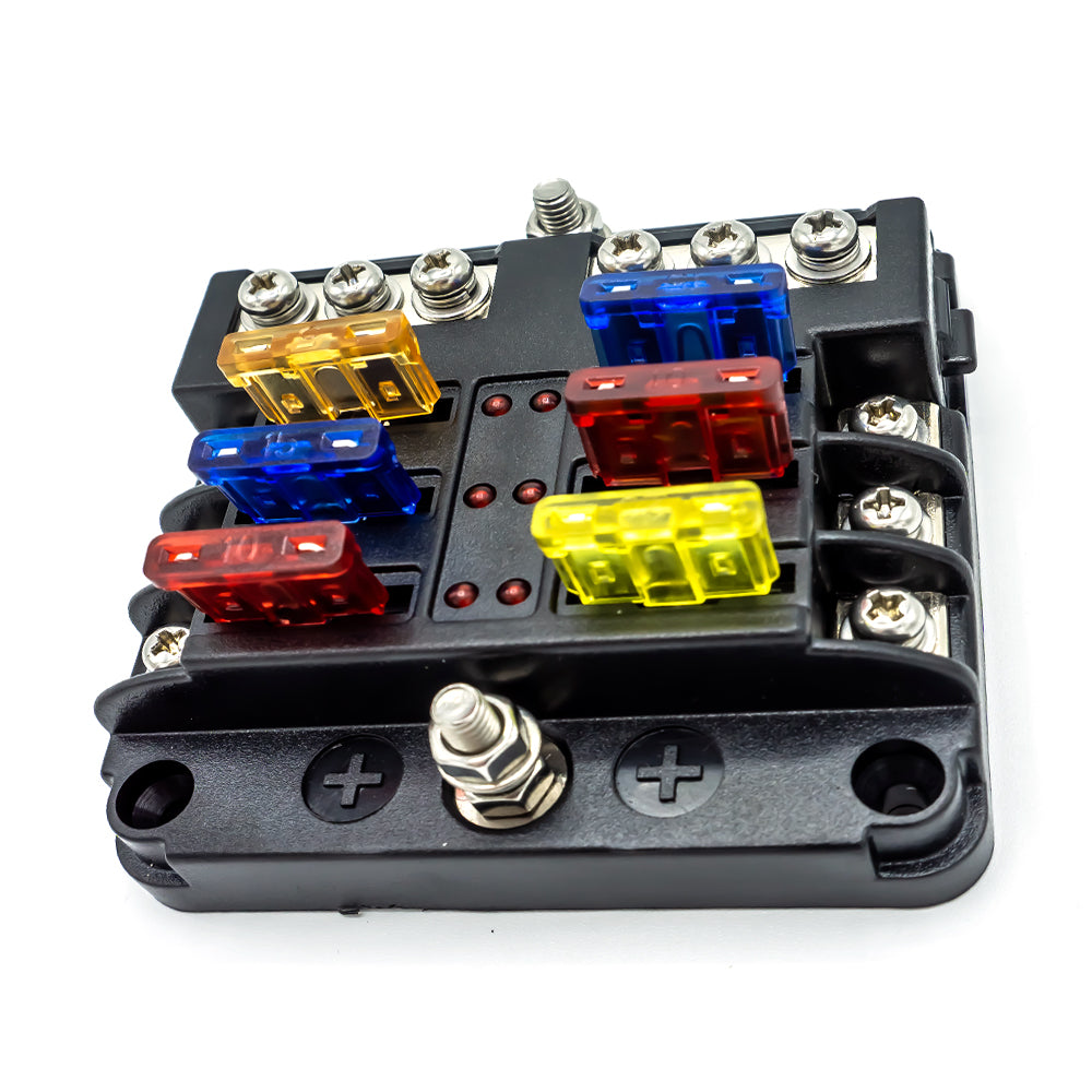 WATTSTUNDE® Plus Distributor 6 mit je 2 x 5 A, 10 A, 15 A, 20 A Flachsicherungen