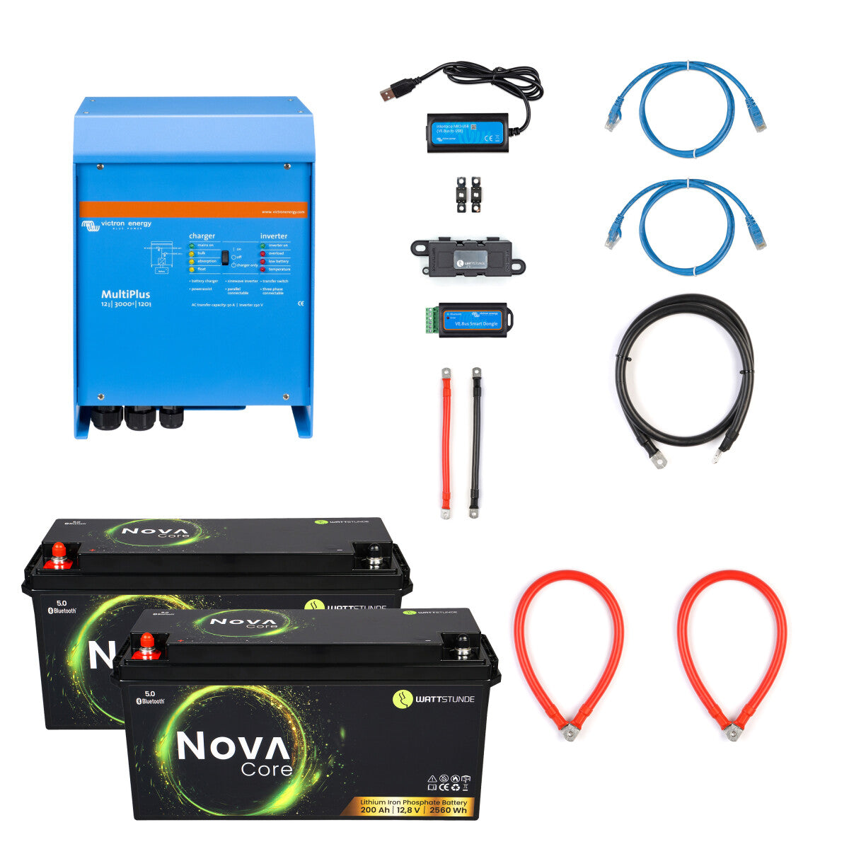 WATTSTUNDE® Wohnmobil Power-Set 2400 W MultiPlus 12/3000 Smart
